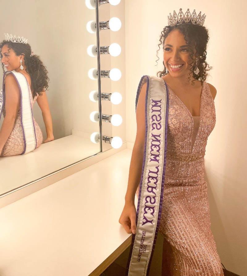 Andrianna Acosta proudly displayed her scar when she won the Miss New Jersey International title in 2021. (Photo courtesy of Jessielyn Palumbo)